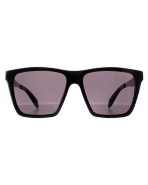 Alexander McQueen Square Mens Shiny Black and Dark Chrome Grey AM0352S