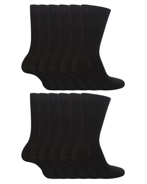 12 Pair Multipack Kids Plain School Socks | Boys & Girls | 3 Sizes | Sock Snob Childrens Cotton Rich Socks - Black