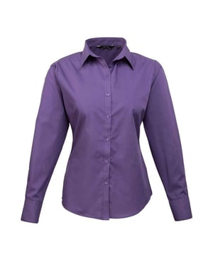 Premier Långärmad blus i poplin för damer/damer (Lila)