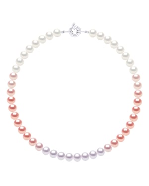 Halsband med äkta odlade sötvattenspärlor och runda 8-9 mm
