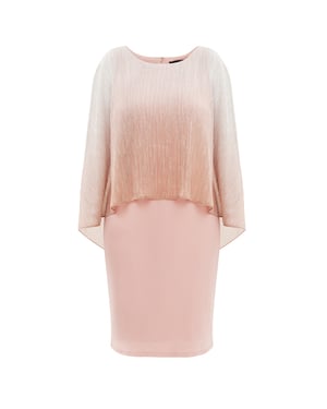 Shyla Foil Cape Chiffon Cocktail Dress
