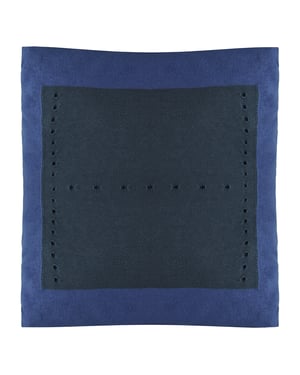 Hackett London Perforerad marinstickad kudde