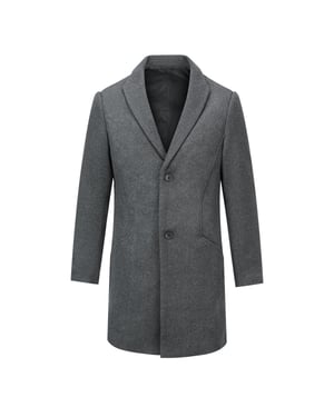 Lång Slim Fit Vinter Varm Business Ullrock för män Grå