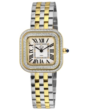 GV2 Bellagio Women's Swiss Made Diamond Silver-White Dial, Two toned SS/IPYG Bracelet Watch