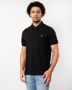 GANT Heren Regular Fit Korte Mouw Shield Logo Pique Polo