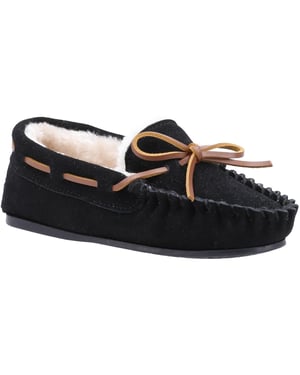 Hush Puppies Childrens/Kids Addison Suede Slippers (Black)