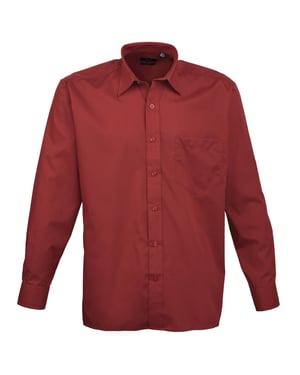 Premier Heren Premier Poplin Formeel Overhemd Met Lange Mouwen (Bourgondië)