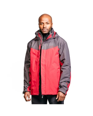 Peter Storm Men's Lakeside 3 in 1 Waterproof Jacket with Rollaway Hood, Hiking Raincoat