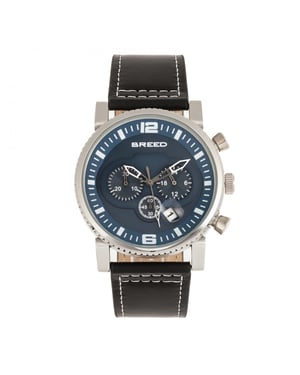 Breed Ryker chronograaf horloge met leren bandje met datum
