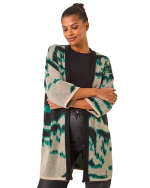 Abstract Print Knit Cover Up