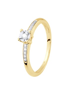 Diamond Solitaire ondersteund 0070 Cts Illusion 1 Ct geel goud set met vier klauwen