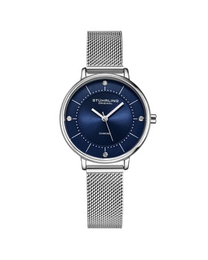 Navy Blue and Silver Almasi Quartz 34mm