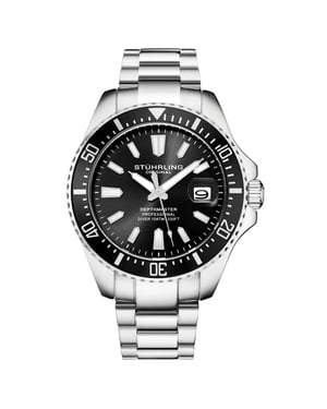 Silver and Black Depthmaster Quartz 42mm