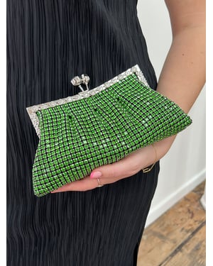 Green Crystal Clutch Bag
