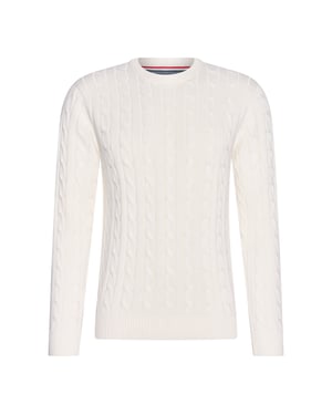 Cappuccino Italia Tröjor Kabel Pullover Vit Vit