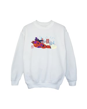 Disney Jongens Big Hero 6 Baymax Hiro Brug Sweatshirt (Wit)