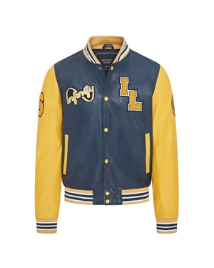 Mens Baseball Leather Letterman Bomber Jacket - Ashwood
