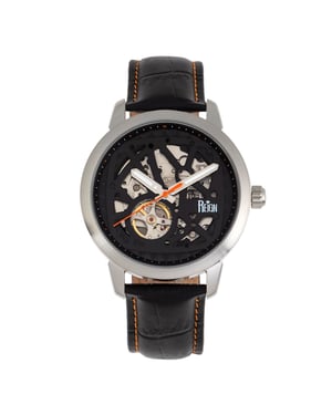 Reign Rudolf Automatic Skeleton Leather-Band Watch