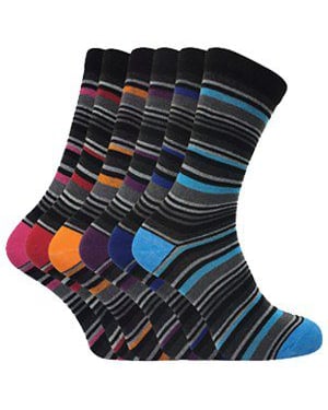 6 pairs mens formal patterned coloured dress cotton socks