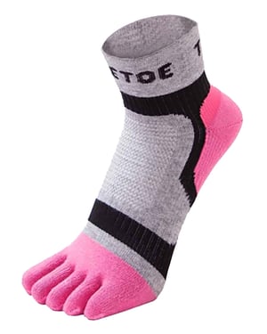 TOETOE - Mens & Ladies Breathable Sports Light Runner Low Cut Toe Socks - Pink