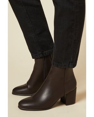 Morgan Round Toe Medium Block Heel Ankle Boots