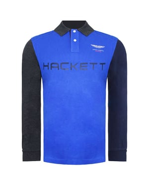 Hackett Aston Martin Racing Panel Heren Blauw Poloshirt