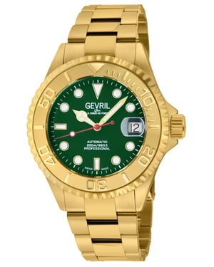 Men's Wall Street 4758B Swiss Automatic Sellita SW200 Green Dial Watch
