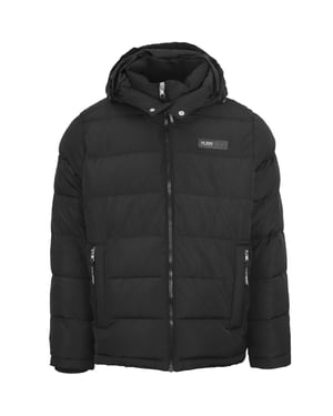 Plein Sport Patch Logo Gevoerde Zwarte Jas