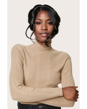 Ribbed Fine Knit Roll Neck Jumper