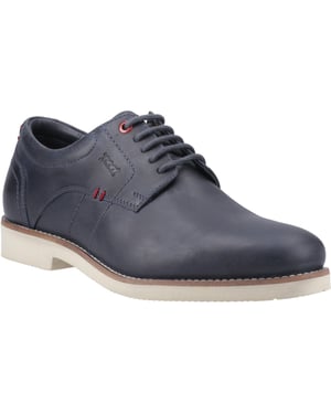 Pod Hampton Leer Heren Navy Veterschoenen