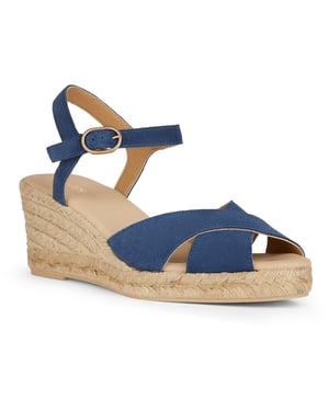 Geox D Gelsa Låg C Läder Dam Navy Sandaler