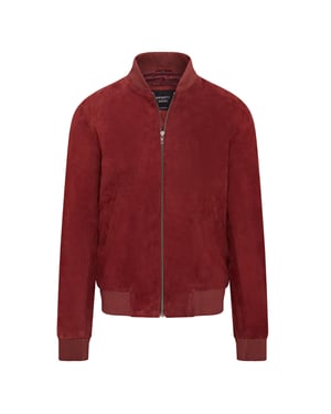 Mens Soft Goat Suede MA-1 Varsity Bomber Jacket  - Dalian