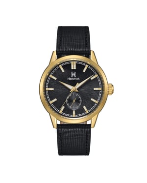 Heritor Automatic Argento Leather-Band Watch
