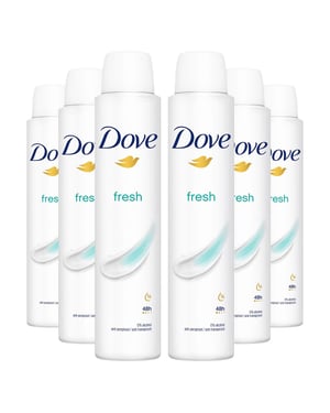 Dove Fresh Anti-Perspirant with 48H Sweat Protection Deo for Women 200ml, 6 Pack
