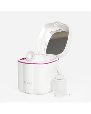 Envie Ionic Portable Facial Steamer with LED Spa Light for Women, White