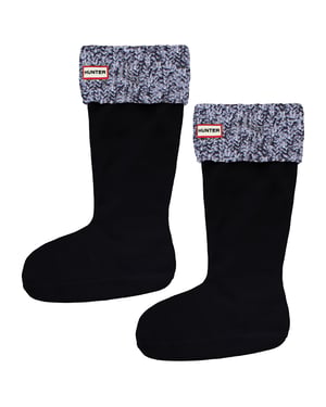 Hunter Block Stripe Tall Womens Black Sock Boot