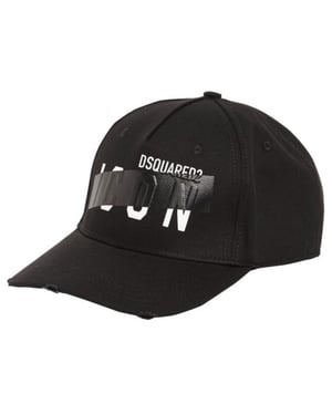 Dsquared2 Icon Tape Cotton Cap in Black