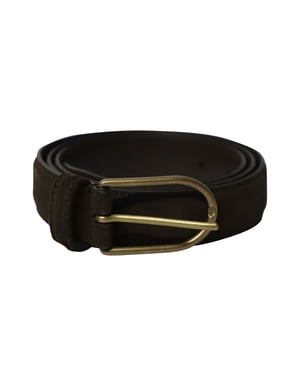 Anderson's Buckle Belt in Dark Brown Suede
