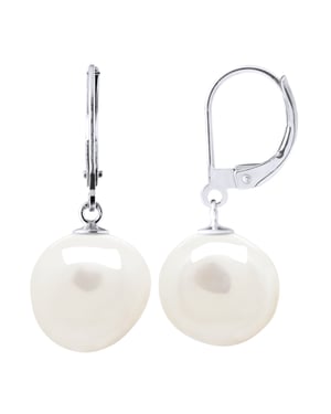 Oorbellen Wit Goud - Echte Cultuurversie Zoetwaterperlen Barok 12-13 mm