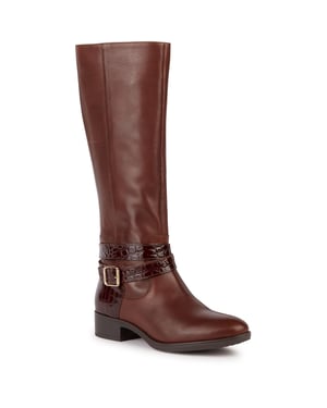 Geox D Felicity Leather Women's Brown Boots