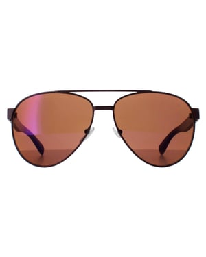 Lacoste L185S 615 mat rood bruine zonnebril