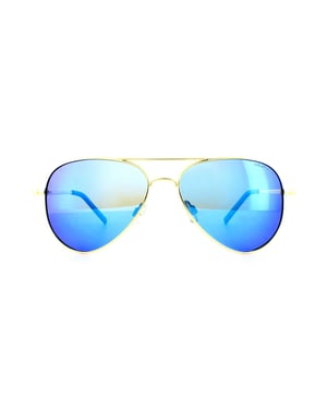Polaroid Aviator unisex goud grijze blauwe spiegel gepolariseerde zonnebril