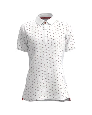 Forelson Womens/Ladies Varah Patterned Buttoned Polo Shirt (White)