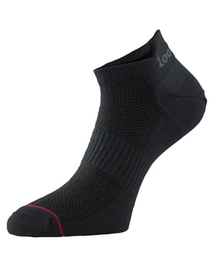 1000 Mile - Mens Ultimate Low Cut Double Layer Moisture Wicking Trainer Socks - Black