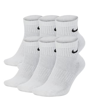 Nike SX7669 Unisex Everyday Cushion Ankle Training Socks (6 Pairs) White