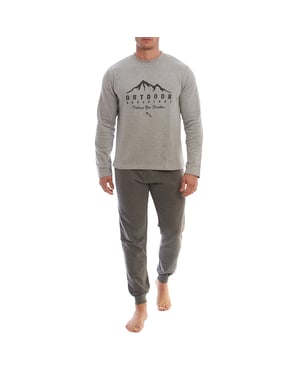 KLP3 Heren Lange Mouwen Fleece Winterpyjama