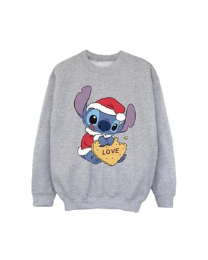 Disney Meisjes Lilo And Stitch Kerstmis Love Biscuit Sweatshirt (Sportgrijs)