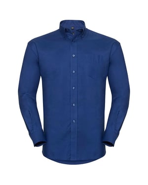 Russell Collection Mens Long Sleeve Easy Care Oxford Shirt (Bright Royal)