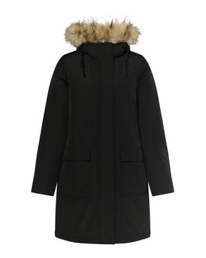 Dreimaster Winterparka met imitatiebont Dames zwart