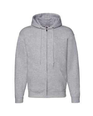 Fruit Of The Loom Heren Met Ritssluiting Sweatshirt Met Capuchon / Hoodie (Heather Grijs)